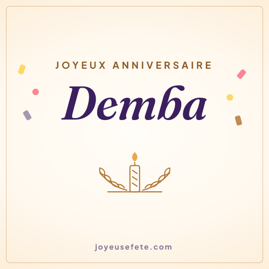 Image carrée « Joyeux anniversaire Demba » pour WhatsApp