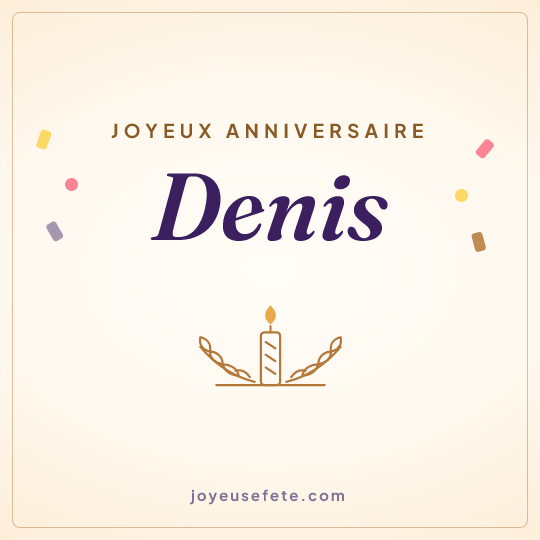 Image carrée « Joyeux anniversaire Denis » pour WhatsApp
