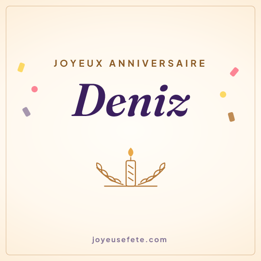 Image carrée « Joyeux anniversaire Deniz » pour WhatsApp