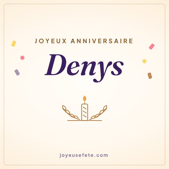 Image carrée « Joyeux anniversaire Denys » pour WhatsApp