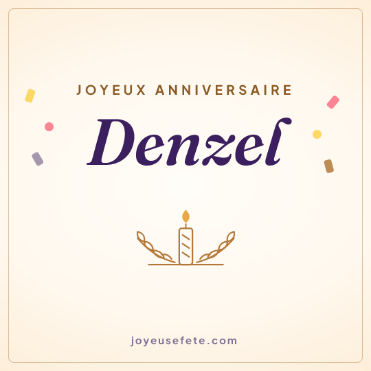 Image carrée « Joyeux anniversaire Denzel » pour WhatsApp