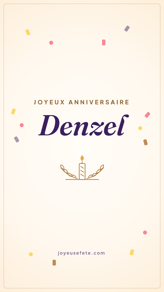 Image « Joyeux anniversaire Denzel » au format story