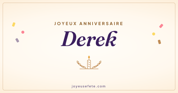 Image « Joyeux anniversaire Derek » au format large