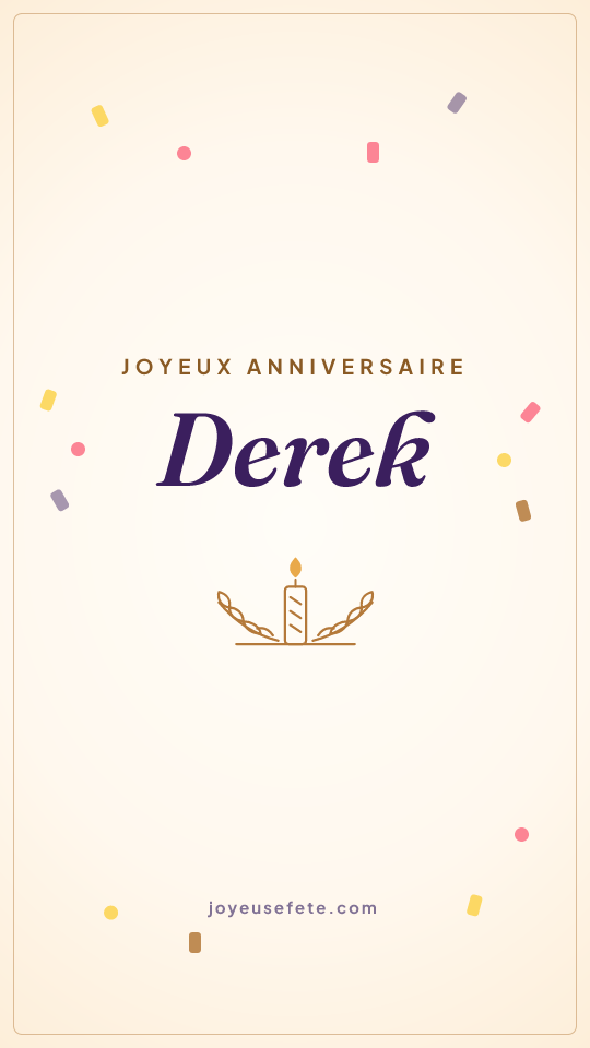 Image « Joyeux anniversaire Derek » au format story