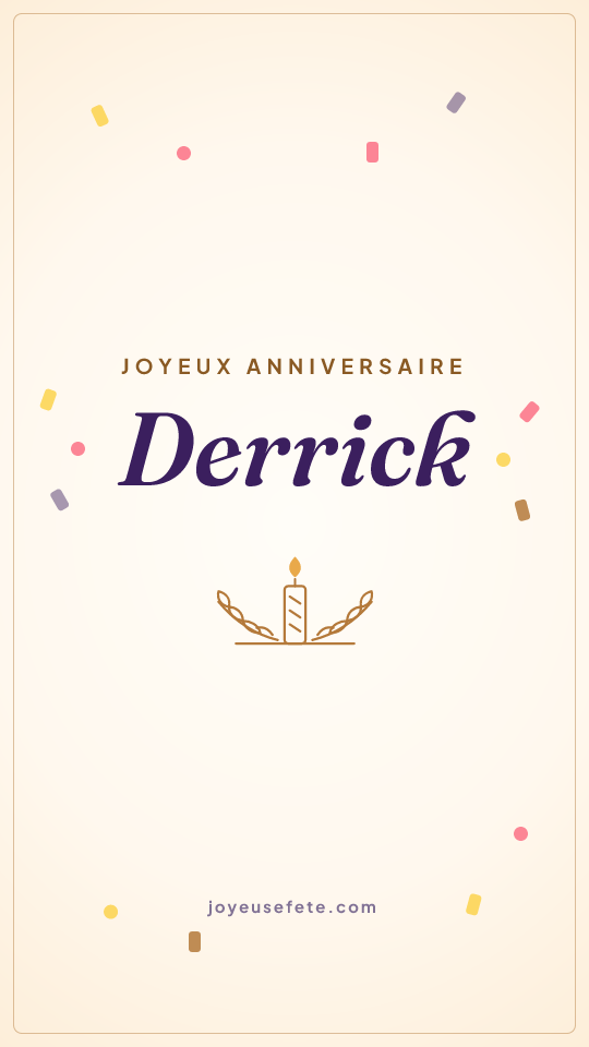 Image « Joyeux anniversaire Derrick » au format story