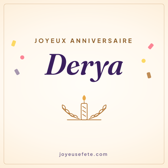 Image carrée « Joyeux anniversaire Derya » pour WhatsApp