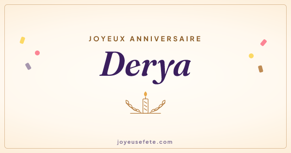 Image « Joyeux anniversaire Derya » au format large