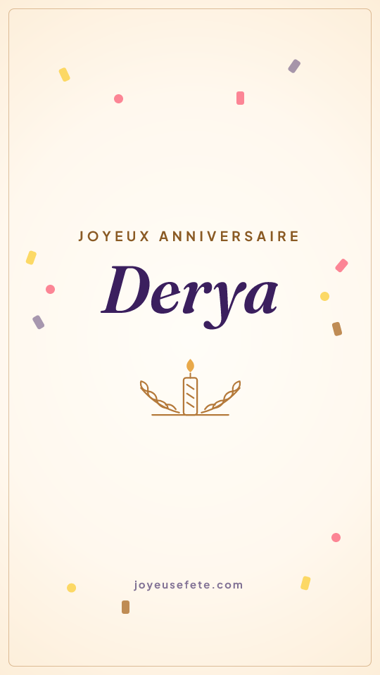 Image « Joyeux anniversaire Derya » au format story