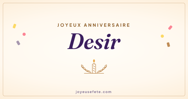 Image « Joyeux anniversaire Desir » au format large