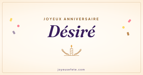 Image « Joyeux anniversaire Désiré » au format large