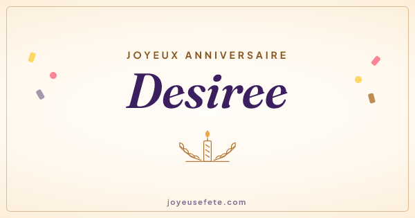 Image « Joyeux anniversaire Desiree » au format large