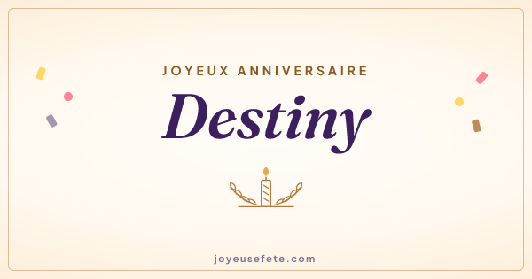 Image « Joyeux anniversaire Destiny » au format large