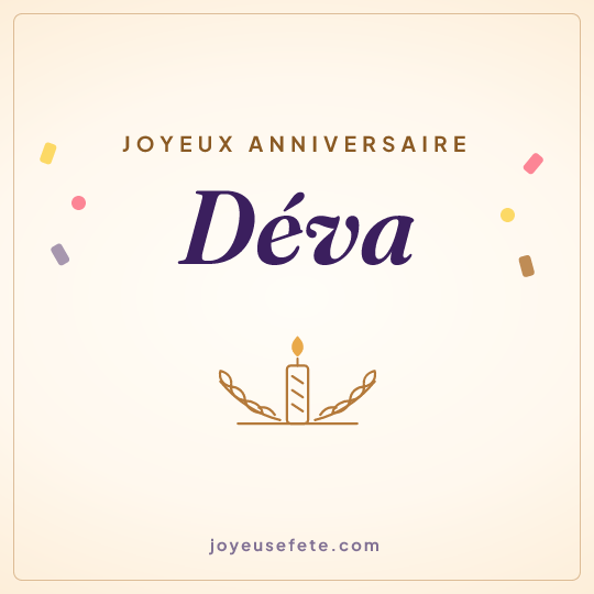 Image carrée « Joyeux anniversaire Déva » pour WhatsApp