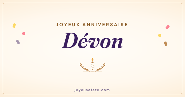 Image « Joyeux anniversaire Dévon » au format large