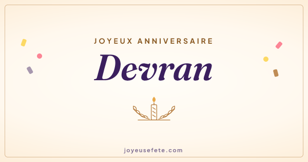 Image « Joyeux anniversaire Devran » au format large