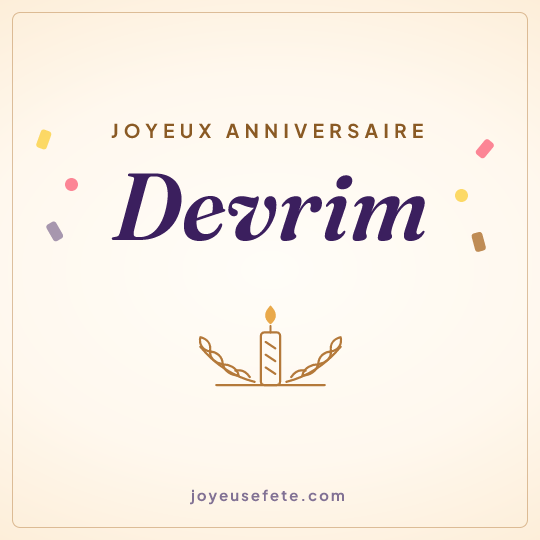 Image carrée « Joyeux anniversaire Devrim » pour WhatsApp