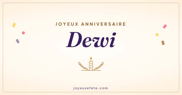 Image « Joyeux anniversaire Dewi » au format large