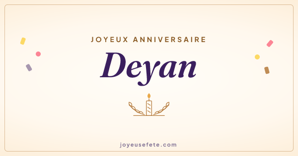 Image « Joyeux anniversaire Deyan » au format large