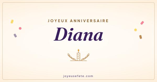 Image « Joyeux anniversaire Diana » au format large