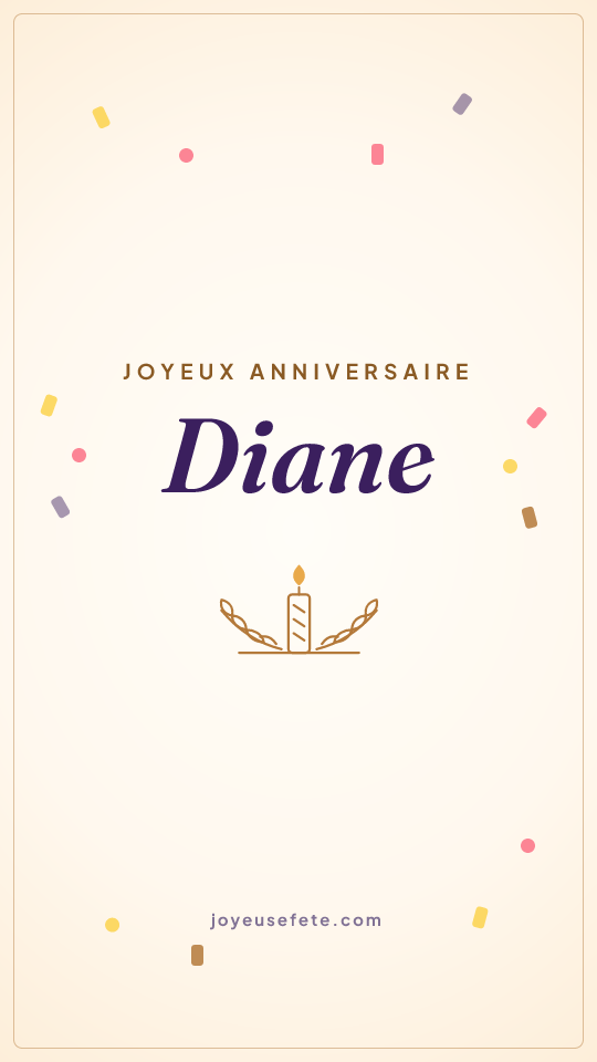 Image « Joyeux anniversaire Diane » au format story
