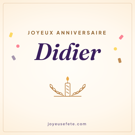 Image carrée « Joyeux anniversaire Didier » pour WhatsApp