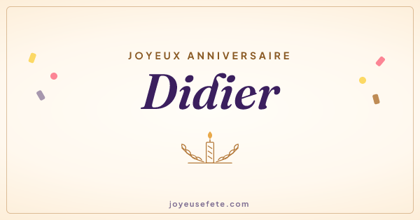 Image « Joyeux anniversaire Didier » au format large