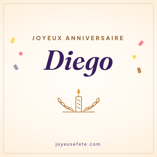 Image carrée « Joyeux anniversaire Diego » pour WhatsApp