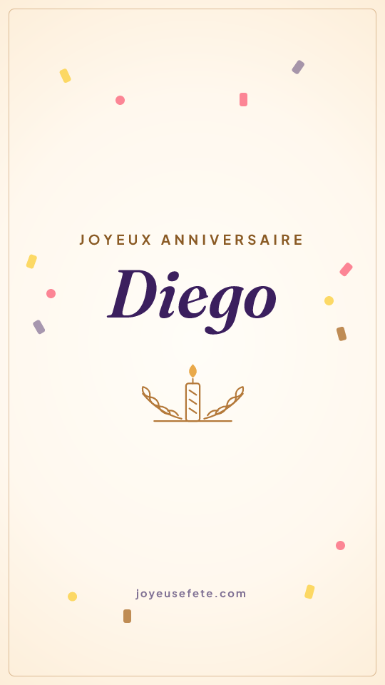 Image « Joyeux anniversaire Diego » au format story