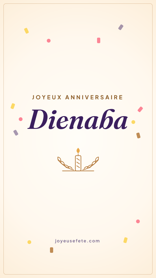Image « Joyeux anniversaire Dienaba » au format story