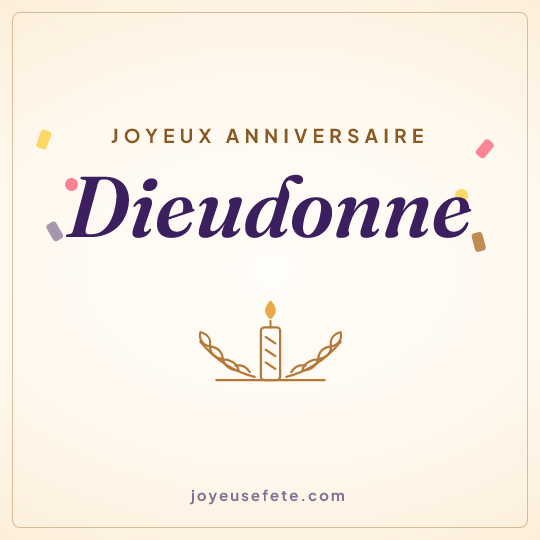 Image carrée « Joyeux anniversaire Dieudonne » pour WhatsApp