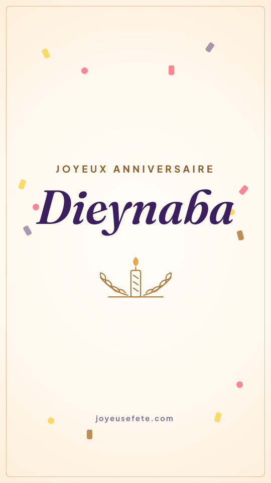 Image « Joyeux anniversaire Dieynaba » au format story