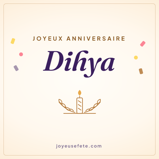 Image carrée « Joyeux anniversaire Dihya » pour WhatsApp