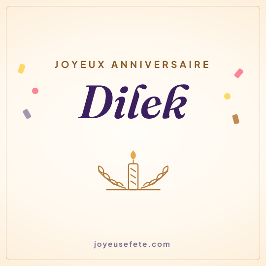 Image carrée « Joyeux anniversaire Dilek » pour WhatsApp
