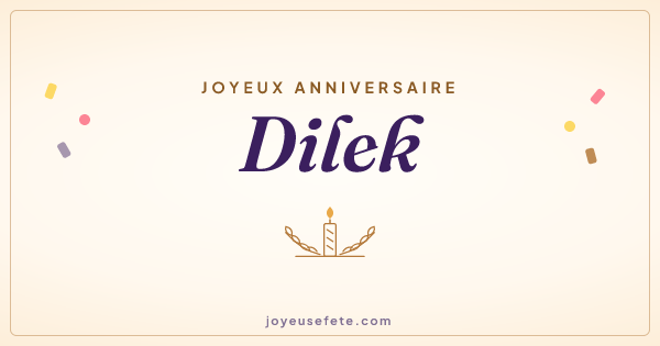 Image « Joyeux anniversaire Dilek » au format large