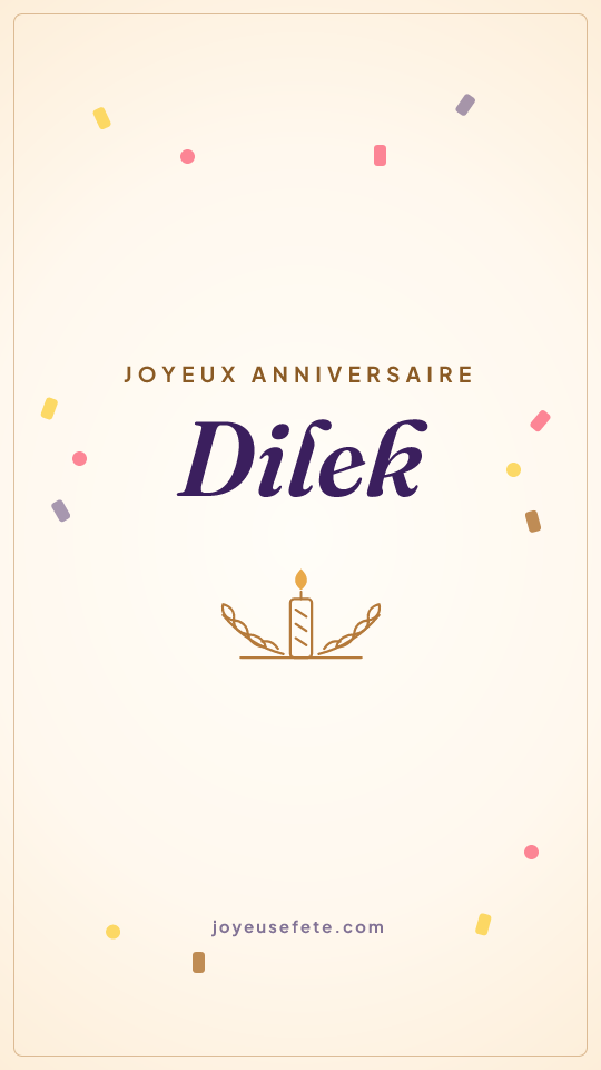 Image « Joyeux anniversaire Dilek » au format story