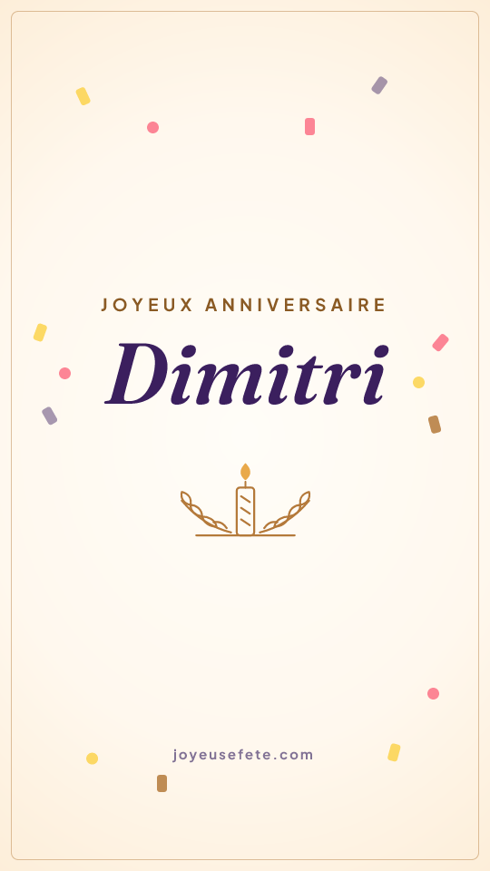 Image « Joyeux anniversaire Dimitri » au format story