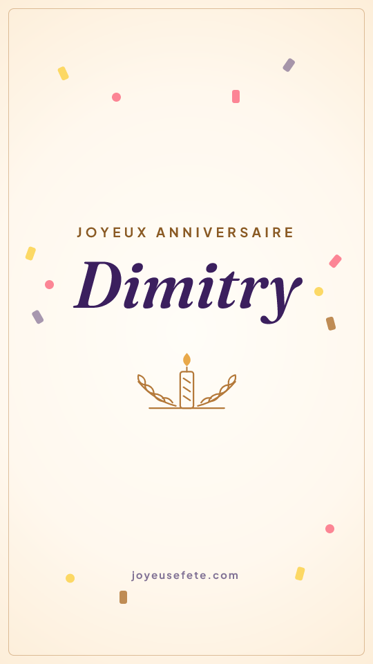 Image « Joyeux anniversaire Dimitry » au format story