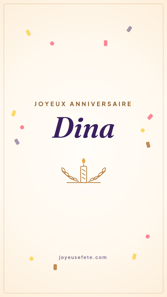 Image « Joyeux anniversaire Dina » au format story