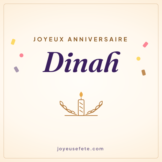 Image carrée « Joyeux anniversaire Dinah » pour WhatsApp