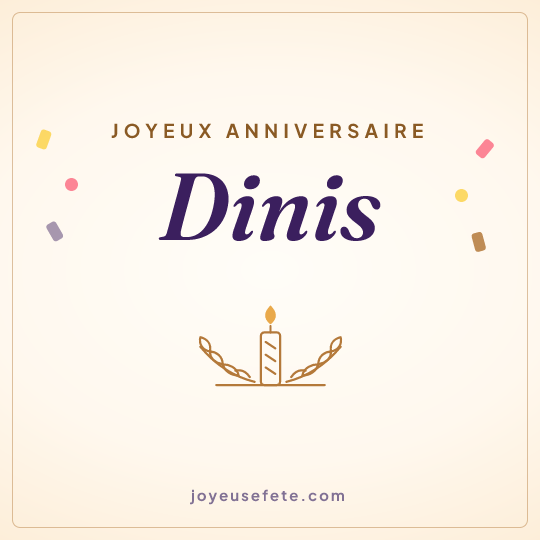 Image carrée « Joyeux anniversaire Dinis » pour WhatsApp