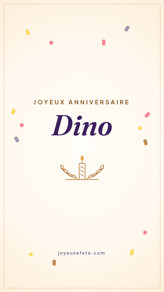 Image « Joyeux anniversaire Dino » au format story