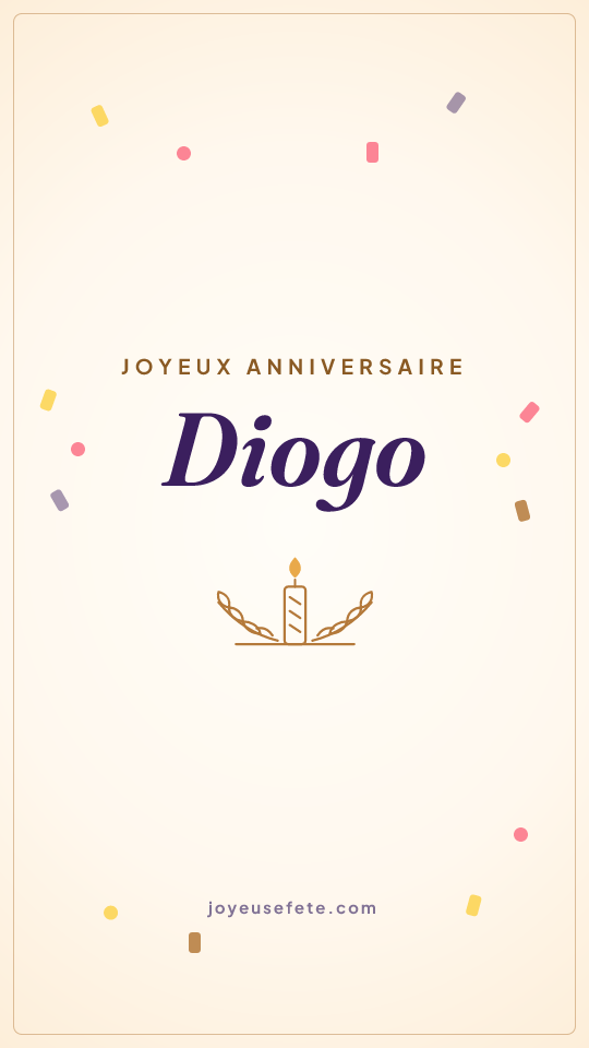 Image « Joyeux anniversaire Diogo » au format story