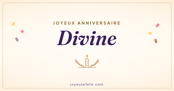 Image « Joyeux anniversaire Divine » au format large