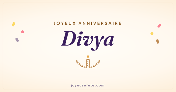 Image « Joyeux anniversaire Divya » au format large