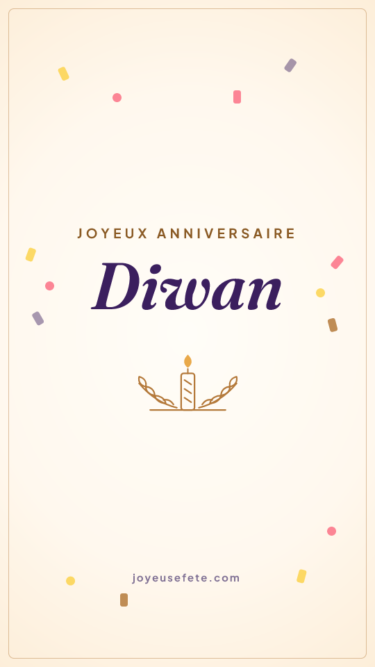 Image « Joyeux anniversaire Diwan » au format story