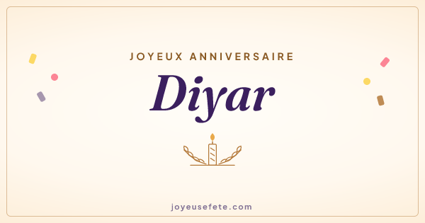 Image « Joyeux anniversaire Diyar » au format large