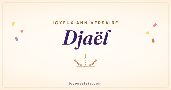 Image « Joyeux anniversaire Djaël » au format large
