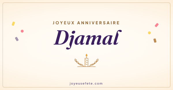 Image « Joyeux anniversaire Djamal » au format large