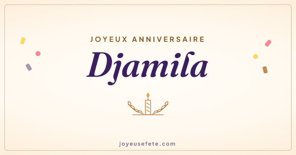 Image « Joyeux anniversaire Djamila » au format large