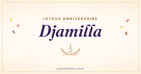 Image « Joyeux anniversaire Djamilla » au format large